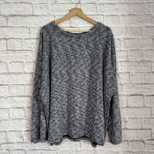 Hayden Los Angeles Women’s 3XL Sweater Pullover Pepper Gray Knit Button Sleeve